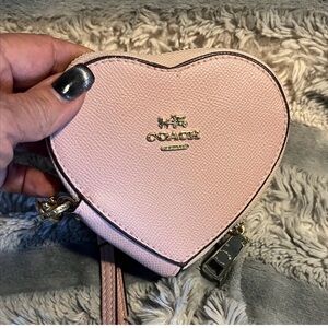 Coach Pink Heart-Shaped Wristlet EUC